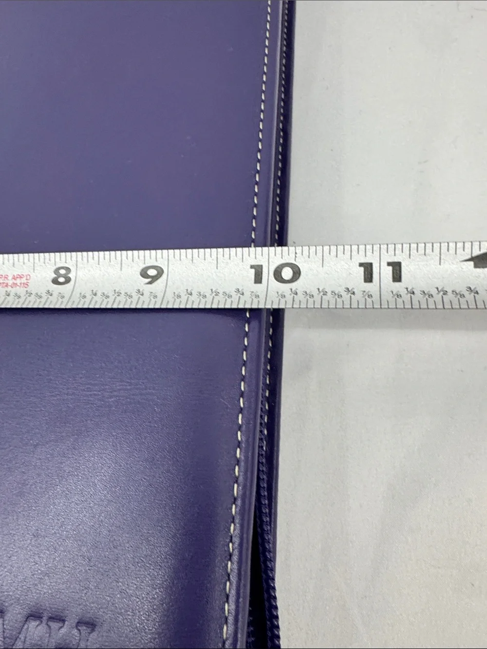 Levenger Leather Executive Zip Letter Portfolio Binder in Violet, BMH initials